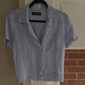 Reformation Light Blue Striped Shirt